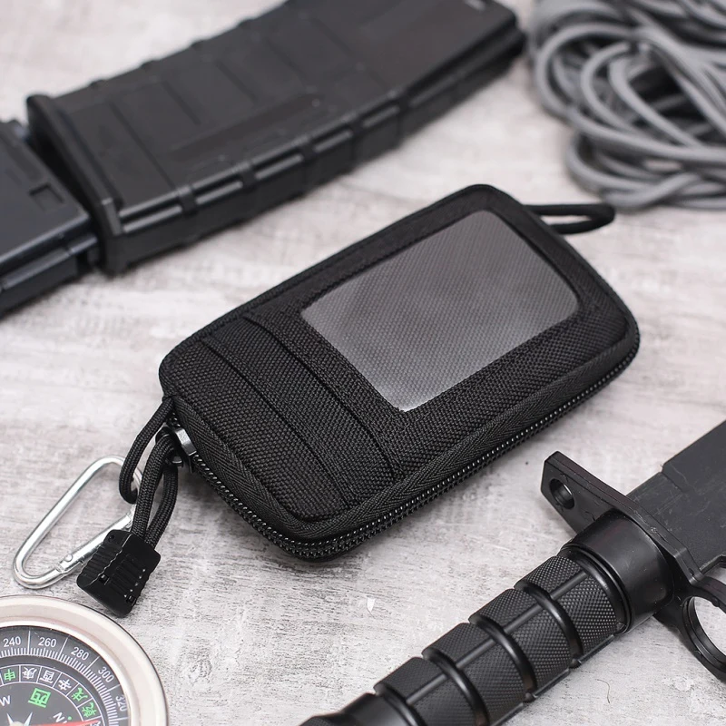 

Portable EDC Waterproof Pouch Tactical Key Change Wallet Travel Kit Coin Purse With Card Slots Pack Zippers Waist Bag