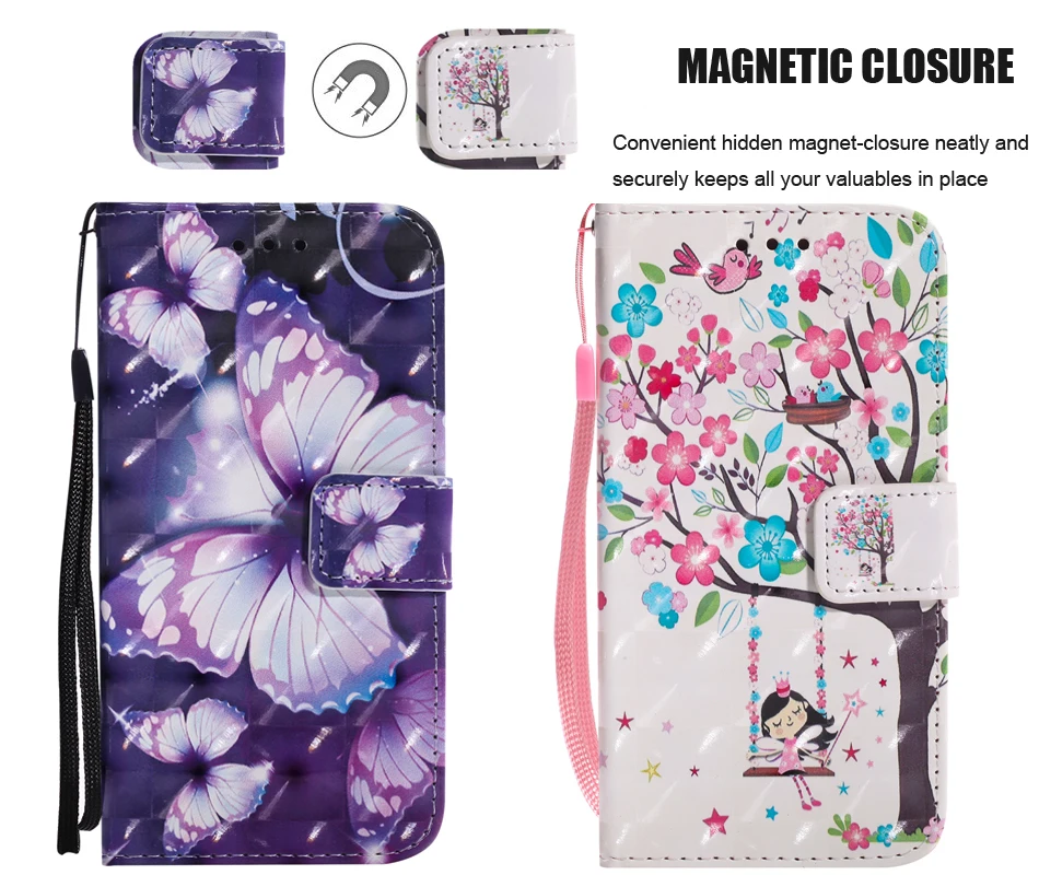 Флип кожаный чехол СПС iphone XS Max Fundas для iphone X XR SE 5 5S 6 6s 7 8 плюс 7 Plus Coque бабочка цветок кошелек крышка B21