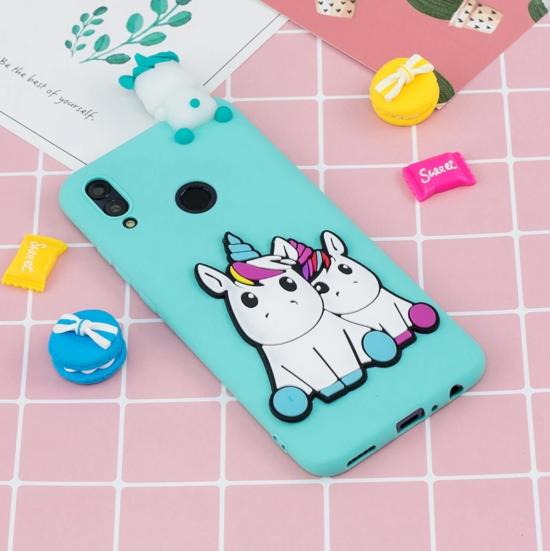 3D Cartoon Unicorn For Huawei Honor 10 Lite Case Cute Toys Silicone Bumper P Smart 2019 Cover |