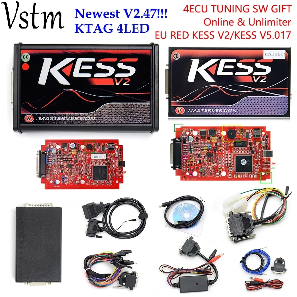 SW V2.23 V2.47 KESS V2 V5.017 2,47 Ktag K тег V7.020 мастер ЭБУ чип инструмент настройки K-TAG 7,020 лучше KTAG V7.003
