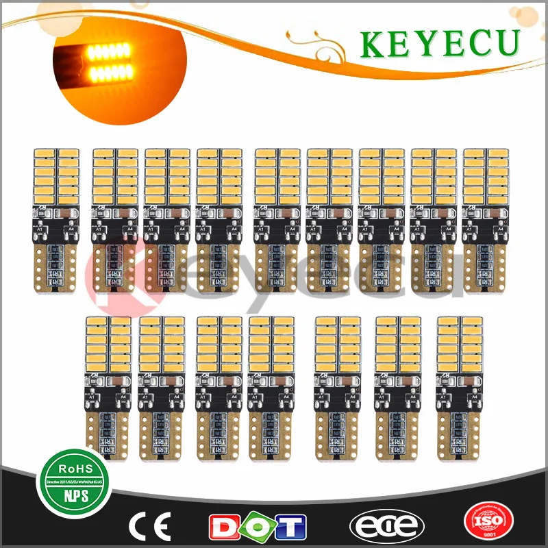 Keyecu 20X 4014 24 SMD T10 W5W 2825 168 светодиодные лампы с клиновидным цоколем без ошибок CanBus