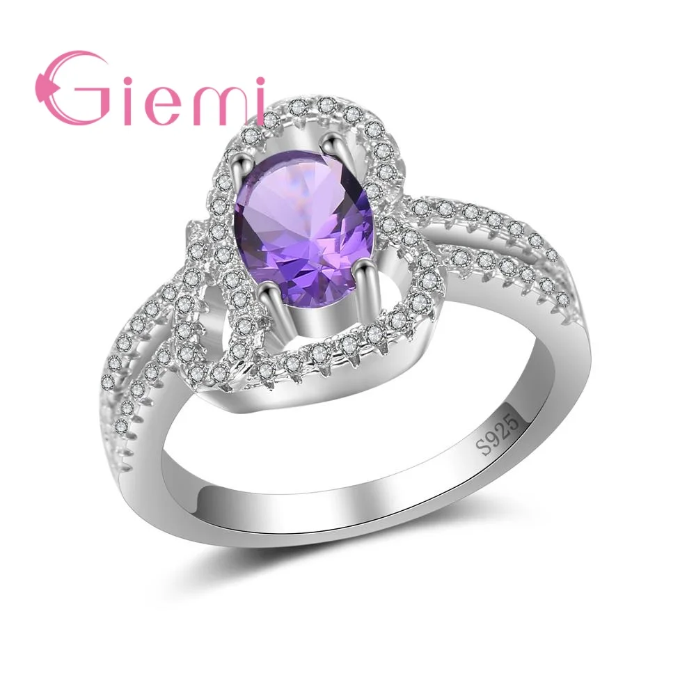 925 пробы серебряные ювелирные изделия кольца на палец с кристаллами ААА