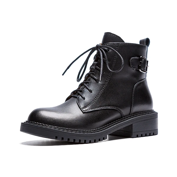 Black Cow Leather JSI/повседневные женские ботильоны с острым носком; Новая модная обувь на квадратном каблуке с бантиком-бабочкой; женские ботинки ручной работы на среднем каблуке; JO240 - Цвет: Black Cow Leather