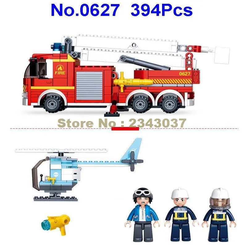 Sluban 0627 394 шт. городская пожарная полиция подъемная платформа грузовик