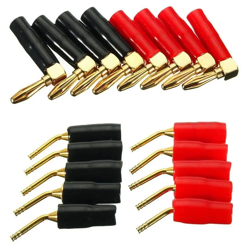2 тип мм/4 мм локоть штекер банан золотого цвета аудио динамик провода контактный