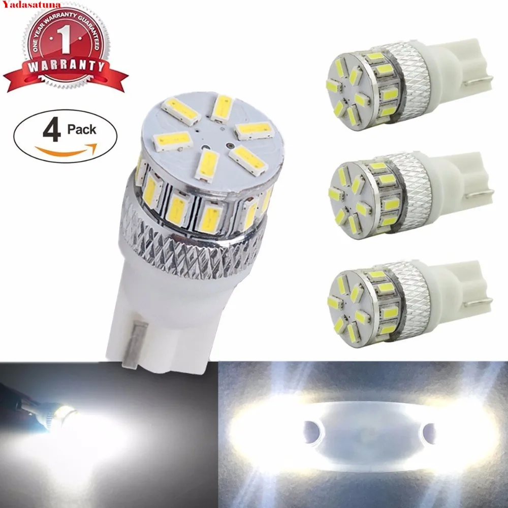 

4Pcs 194 168 LED Light bulb, Interior Lights for 194 168 2825 W5W T10 Wedge 18smd Chips Replacement and Reverse T10 White Bulbs