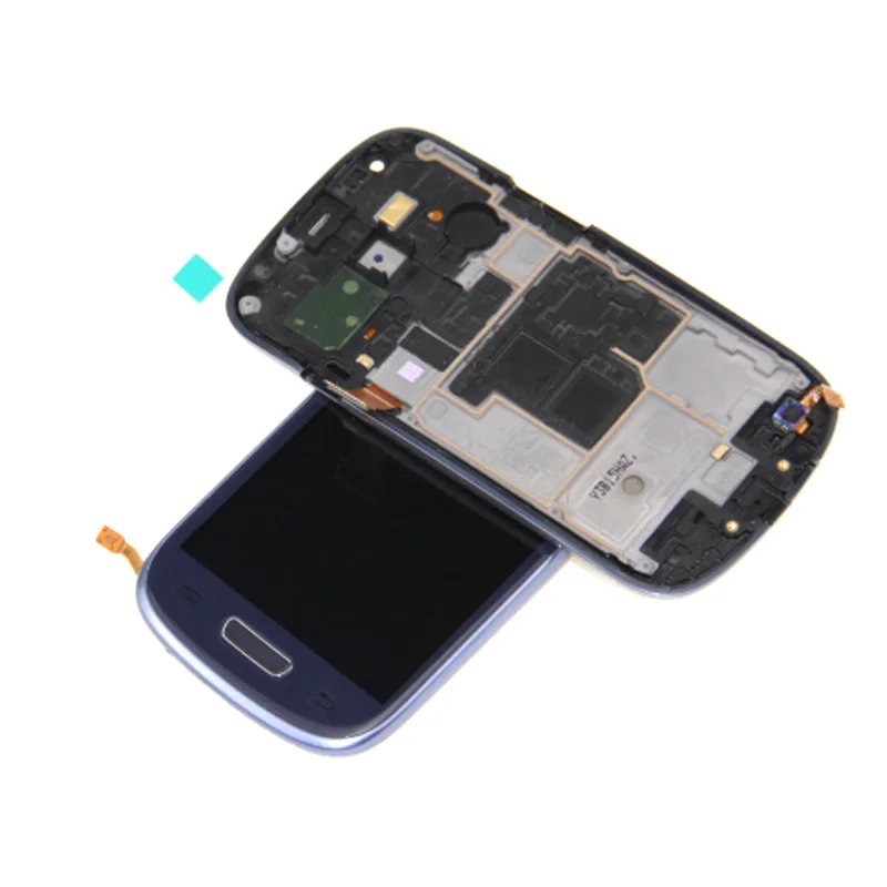 Белый Синий ЖК-дисплей для Samsung Galaxy S3 Mini i8190 с сенсорным экраном дигитайзер Рамка