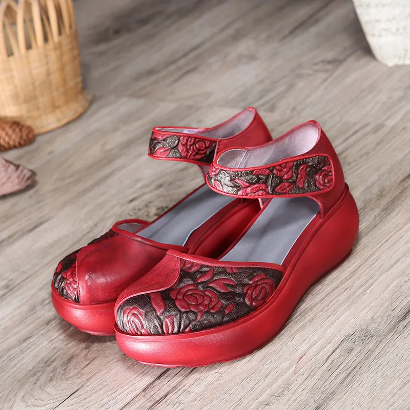 Новинка 2019 года сезон лето обувь в стиле ретро из натуральной кожи с ремешком на