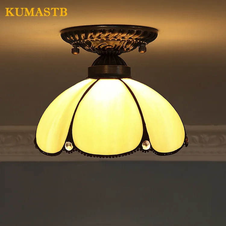Цветное Стекло Винтаж потолочный светильник s европейские минималистичные