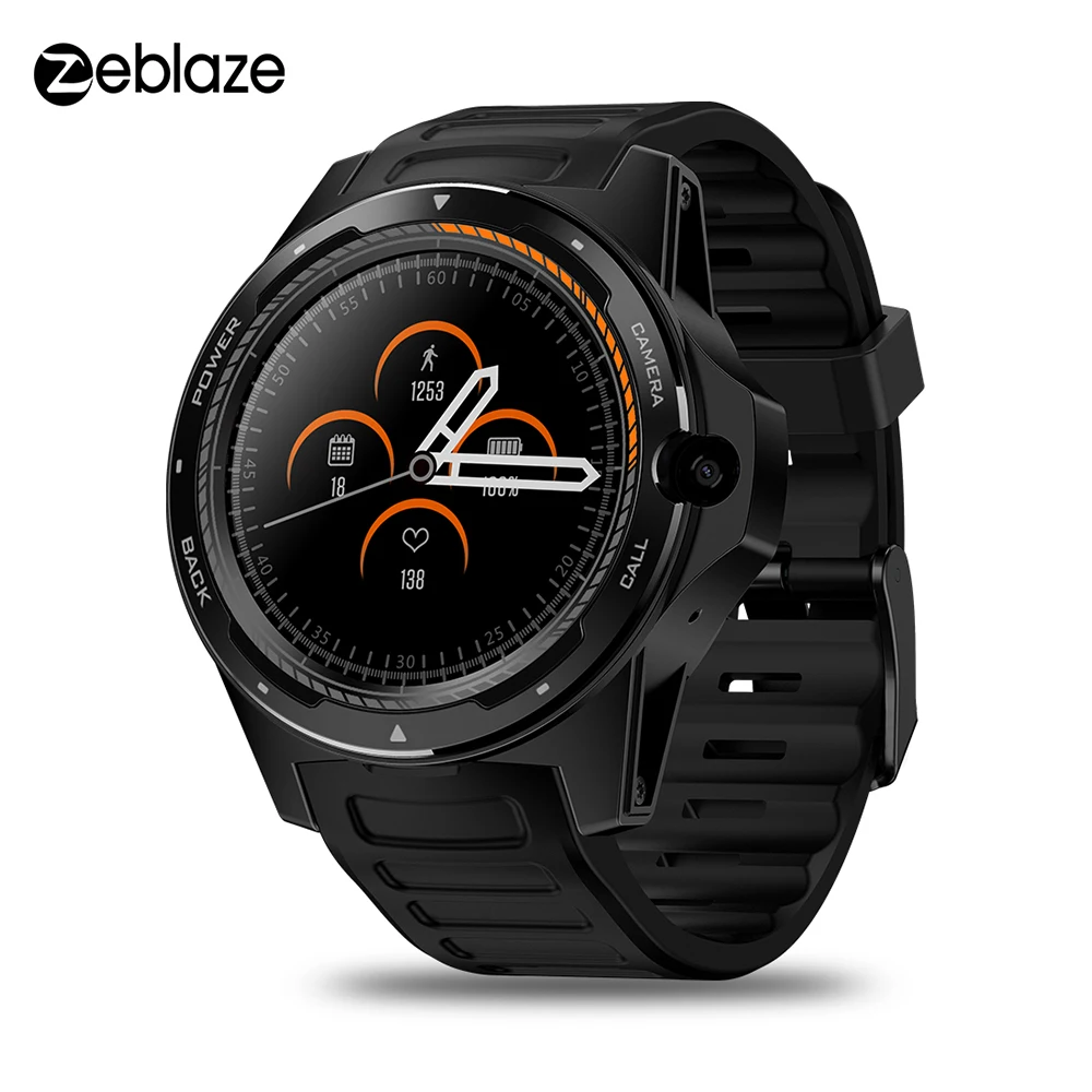 Смарт-часы Zeblaze THOR 5 4G LTE мужские 2 ГБ + 16 цифровые наручные часы с камерой 8 0 МП GPS SIM