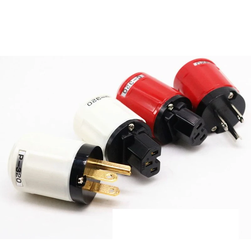

Hi-End Pair Gold plated US/EU power Cords Plug IEC Connector Hifi Audio AMP CD Plater Speaker AC power cord plug socket jack