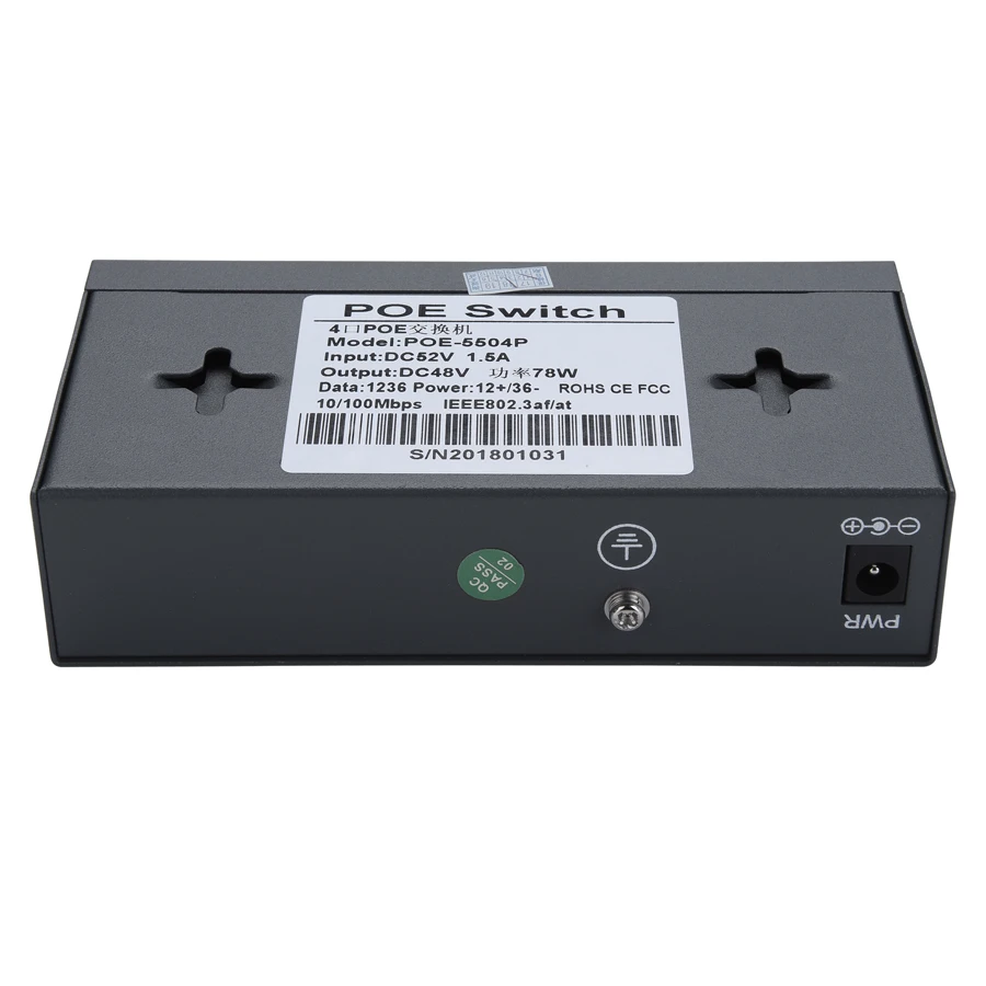 Hamrotte POE коммутатор 4CH IEEE802.3af 10/100 Мбит/с умный питания через Ethernet для ip камеры NVR