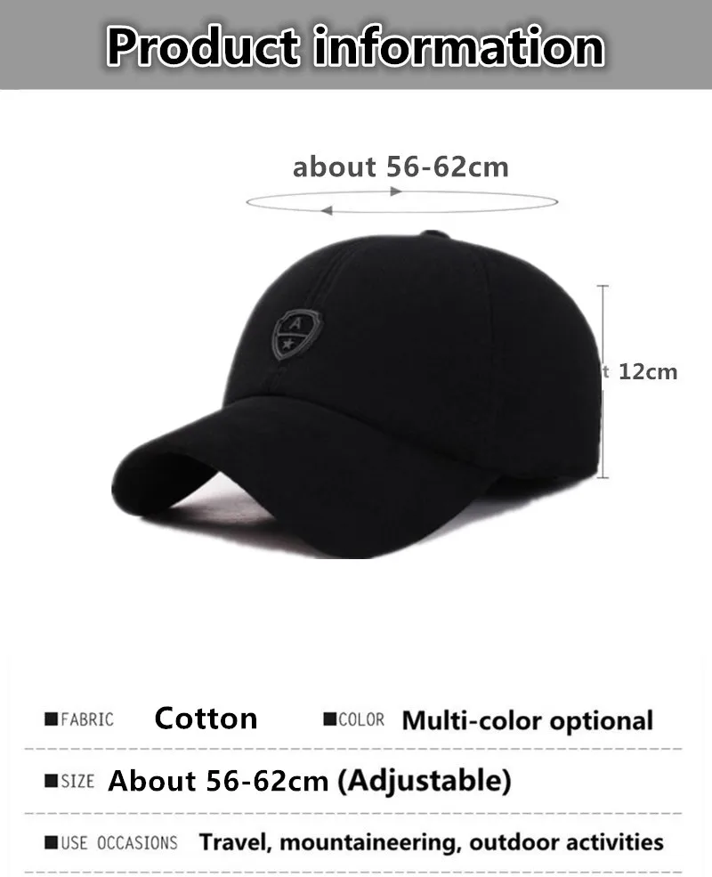 XdanqinX Snapback, кепка s, регулируемый размер, хлопковые наушники, теплая Бейсболка для мужчин, простые бренды, Мужская кепка с язычком, Мужская зимняя шапка