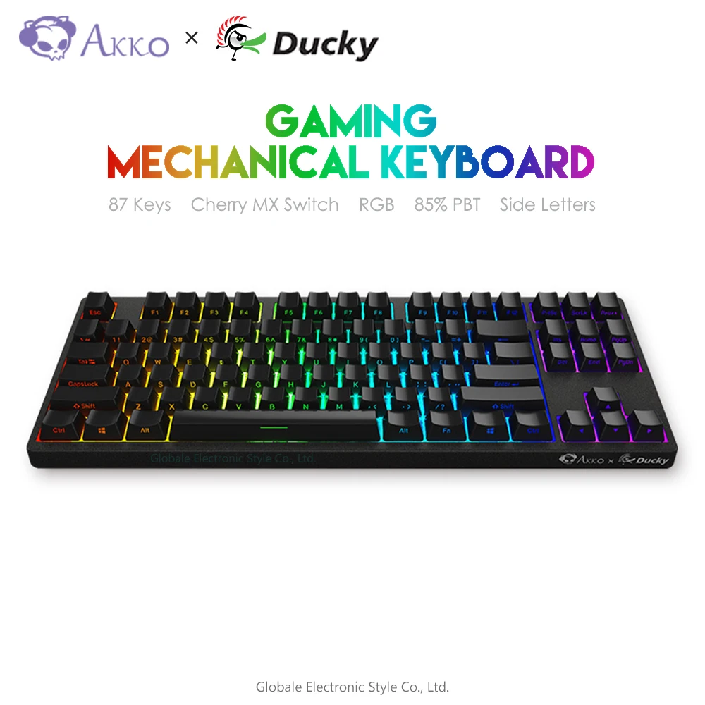 Оригинальный AKKO x уточка 3087SL игровая механическая клавиатура сбоку надписи