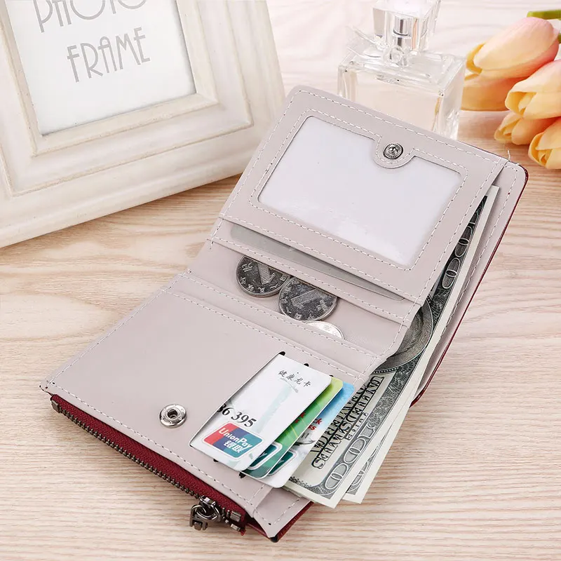 1 шт. Женский кошелек короткий дизайн цветок искусственная кожа для монет денег