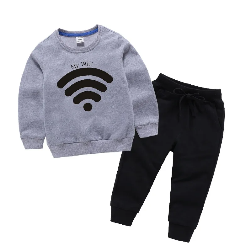 Children's clothes spring autumn toddler baby sports suit cotton letter long sleeve t - shirt + trousers boys and girls | Детская