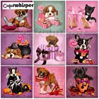 Алмазная картина полностью квадратнаякруглая дрель 5D алмазная картина собака машина сова животные картина мозаика Стразы Крест стич 508DP