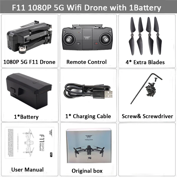 1080P 1BAT BX SJRC F11 GPS 5G WiFi FPV с камерой 1080P Бесщеточный Quadcopter 25 мин. Время полета Жест Складная рукоятка Selfie RC Dron VS CG033 - Цвет: 1080P 1BAT BX
