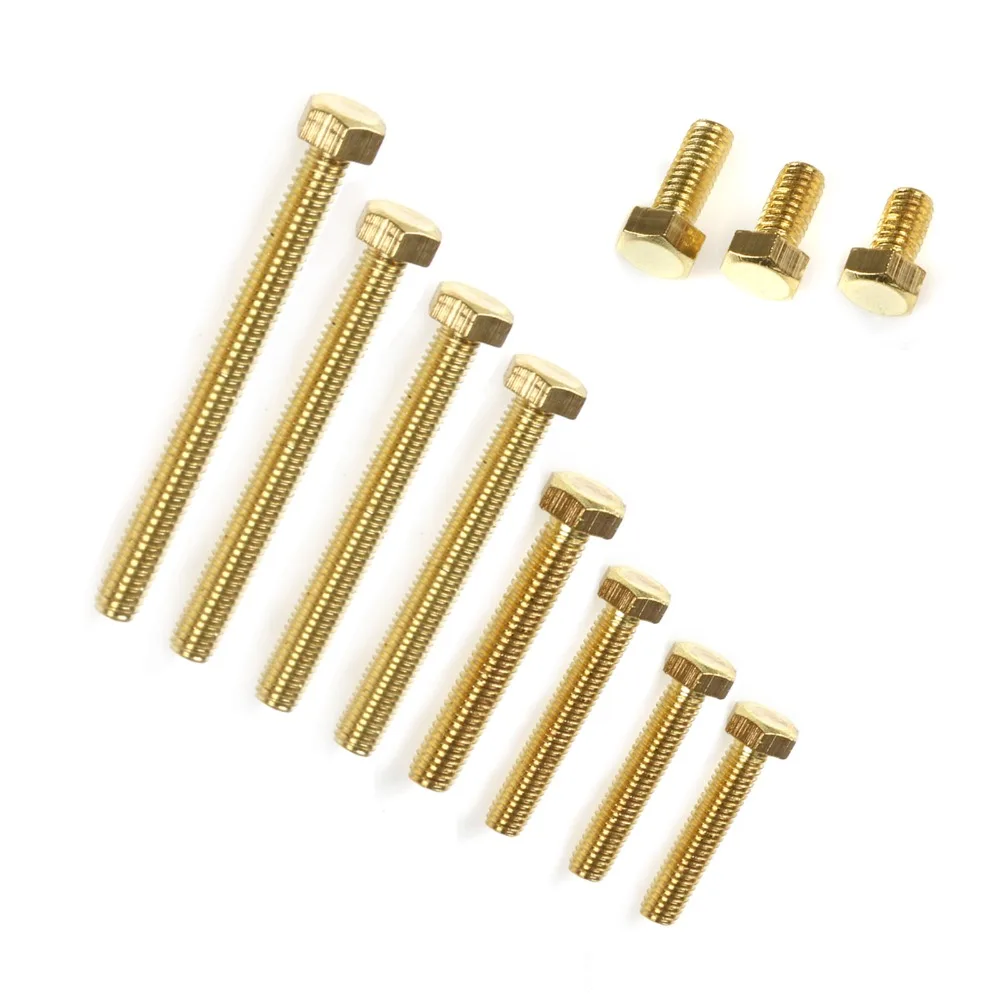 

200pcs Copper alloy screws full thread screw M5 screws External hex screws M5*8/10/-40/50mm Fasteners for building decoration