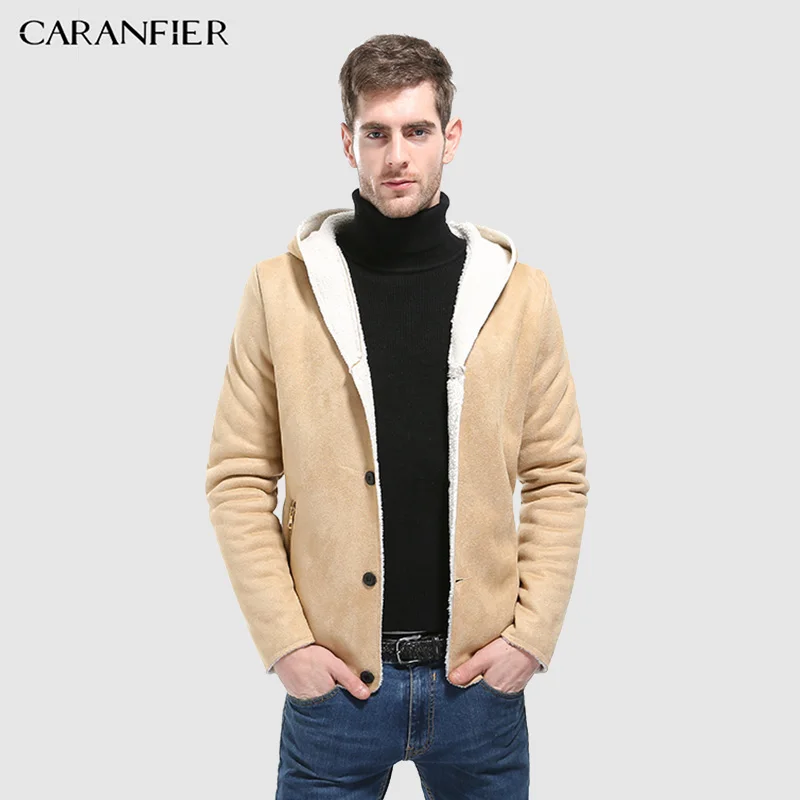 CARANFIER осенние пальто Зимние флисовые С Капюшоном Модные приталенные повседневные куртки для мужчин пальто мужской пиджак верхняя одежда брендовая одежда