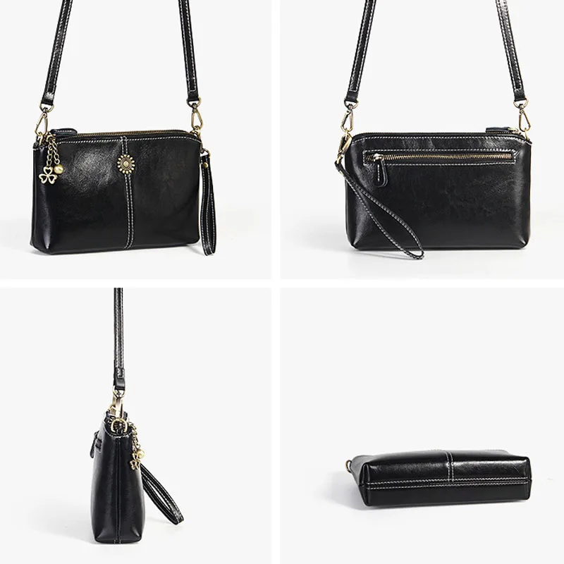 Zency 100% натуральная кожа Ретро стиль Женский кошелек мессенджер клатчи на каждый