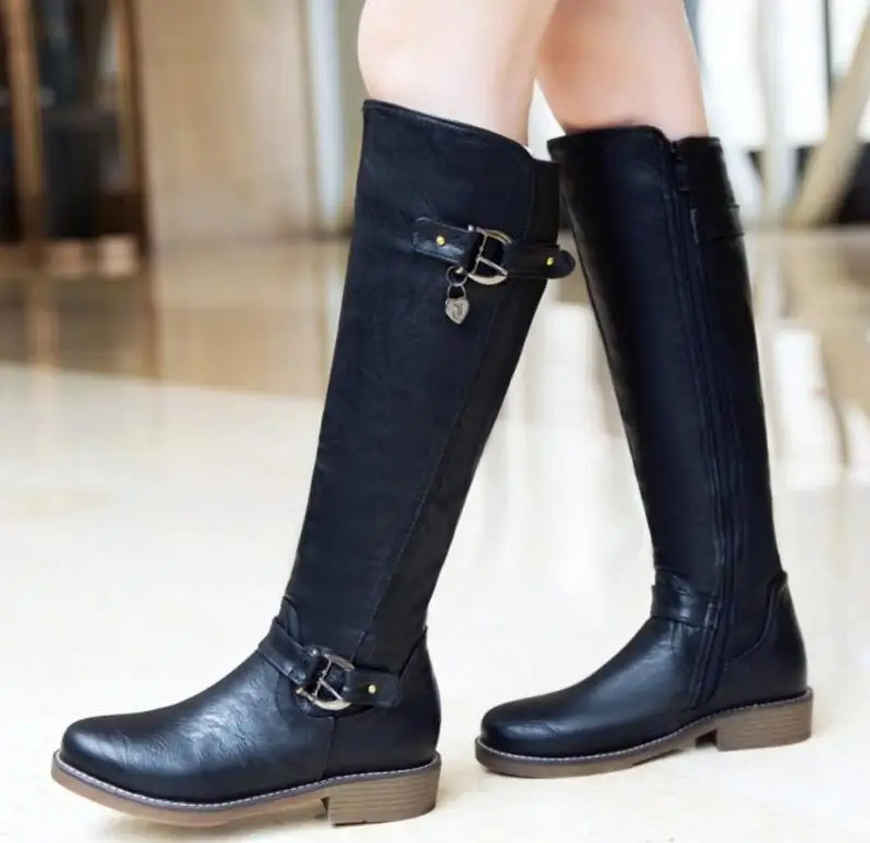 Zapatos mujer sapato женская утепленная сапоги до колена Дамская обувь в винтажном стиле