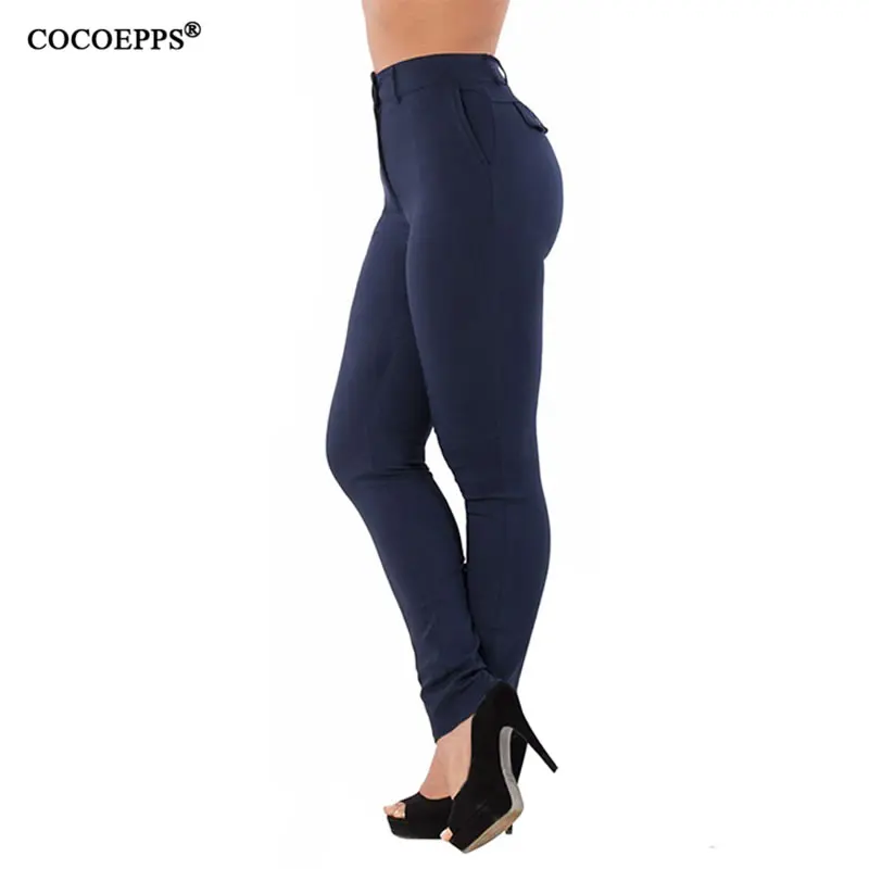 Женские повседневные узкие брюки COCOEPPS 5XL 6XL длинные офисные большого размера плюс