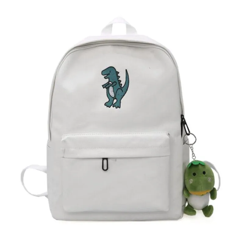 Белый Meloke, хит, женский рюкзак с вышивкой динозавра, сумки, милые школьные сумки с кисточками, дорожные сумки для девочек, Прямая поставка M453 - Цвет: Белый