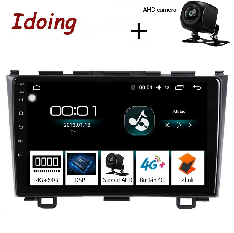 with ADH Camera Idoing " 4G+ 64G Восьмиядерный автомобильный Android 8,1 Радио мультимедийный плеер для Honda CR-V 2006-2011 2.5D ips DSP gps навигация ГЛОНАСС - Цвет: with ADH Camera