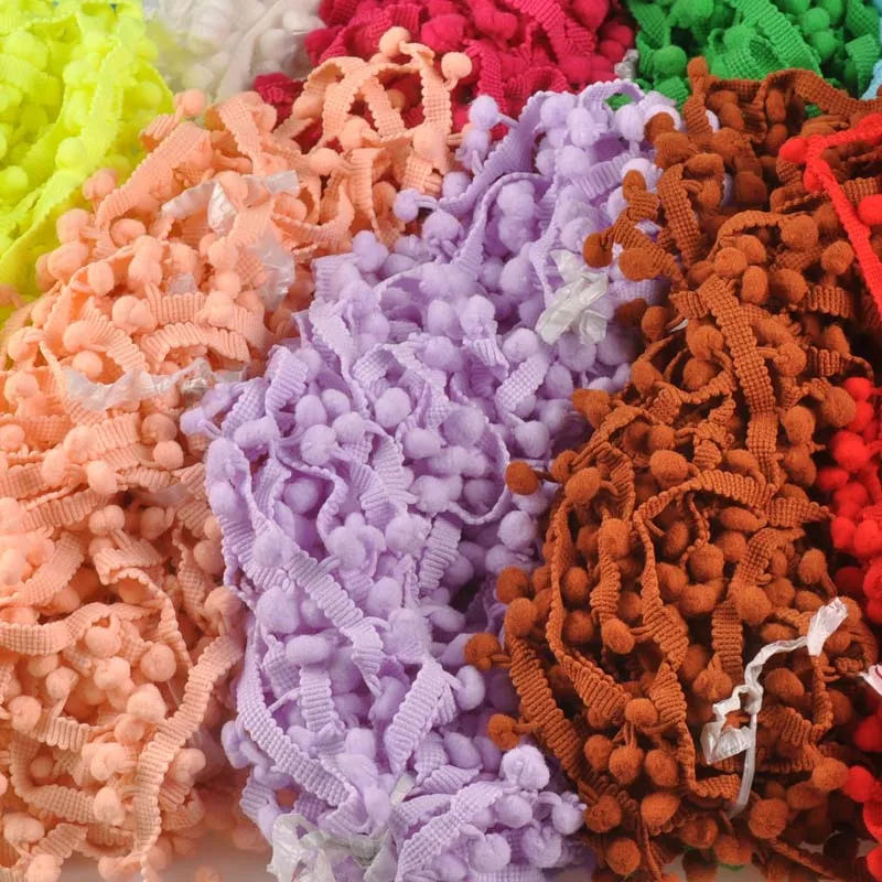 5 Yard/lot 8mm Pompon Ball Trims Ribbon Lace Farbic For DIY Sewing Accessory Handmade Crafts Wedding Decoration 12 Colors C2009 | Дом и сад