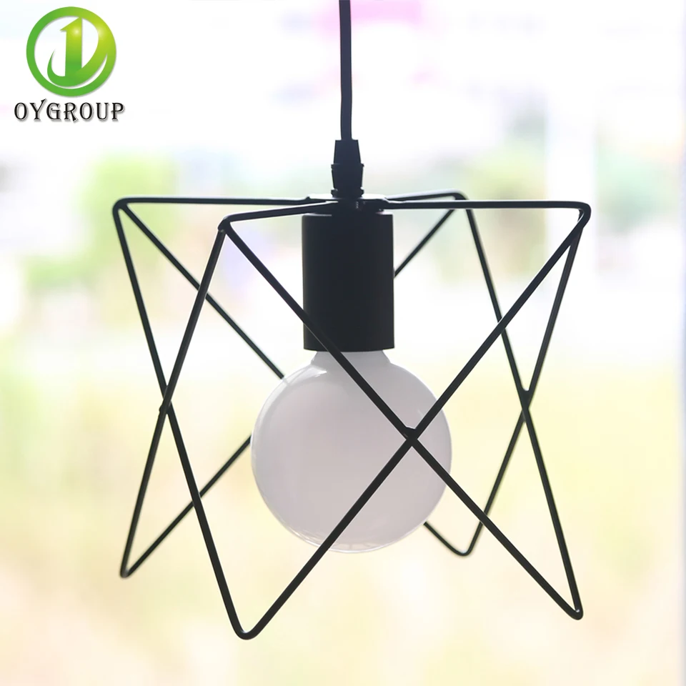 Креативный ретро черный железный подвесной светильник E27 промышленный для