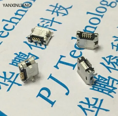 

100 шт. новый высококачественный разъем Micro USB гнездовой Тип 5-контактный SMT хвостовой разъем для зарядки печатной платы