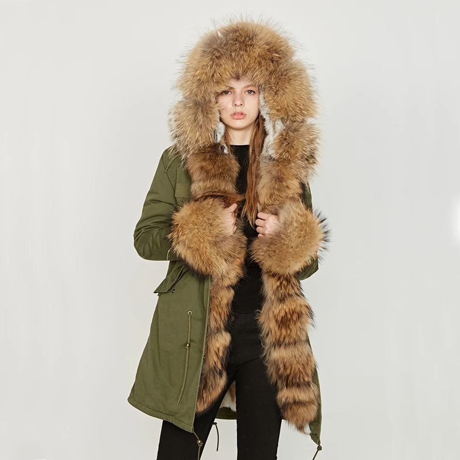 OFTBUY/парка меховое пальто 2021 Длинная зимняя куртка для женщин большой натуральный