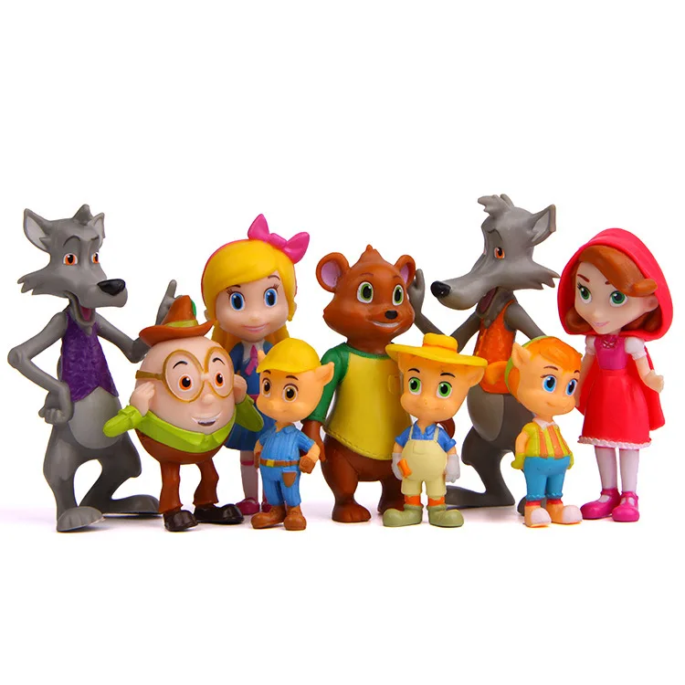 9 шт./компл. мультфильм красная шапочка куклы ПВХ фигурка Коллекционная модель