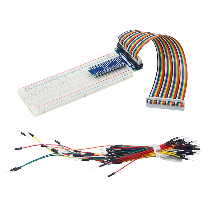 Kit 1 GPIO удлинитель+ MB-102 830 Точка Макет+ 40-контактный GPIO кабель+ соединительный кабель для оранжевый Pi PC для Arduino Raspberry Pi 4 - Цвет: Kit 1