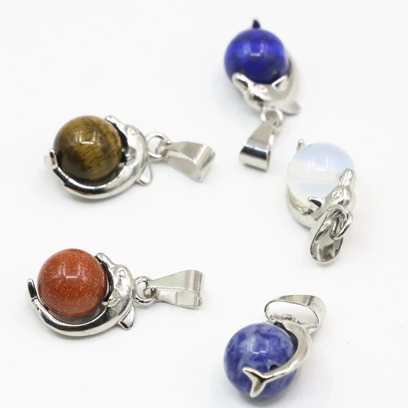 5 шт. круглые подвески в форме дельфина 10 мм B34665|pendants lapis lazuli|lapis lazulibeads pendant |