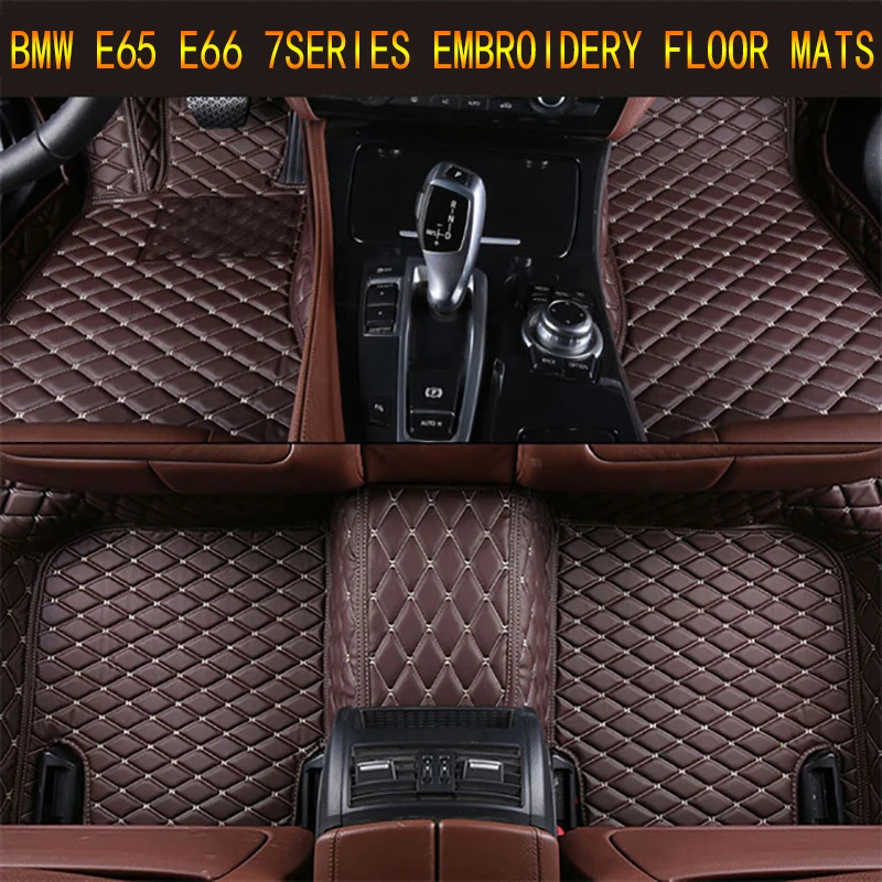 Коврики для BMW E65 745I 740I 735i 2001 2007 коврики ног коврик шаг вышивка кожаные салона