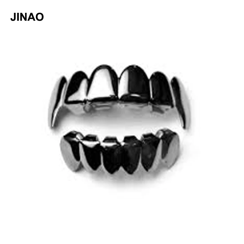 Посеребренные хип-хоп ЗУБЫ JINAO для ротовых коронок, верхний и нижний гриль, набор зубов вампира для Хэллоуина, наборы для рождественской веч... (art.: 79fe8fd45) - 79fe8fd45