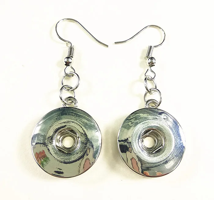 

24pcs/lot Snap Earrings Fit 18mm Snaps Button with Ear hook DIY Eardrop Jewelry accessories wholesale