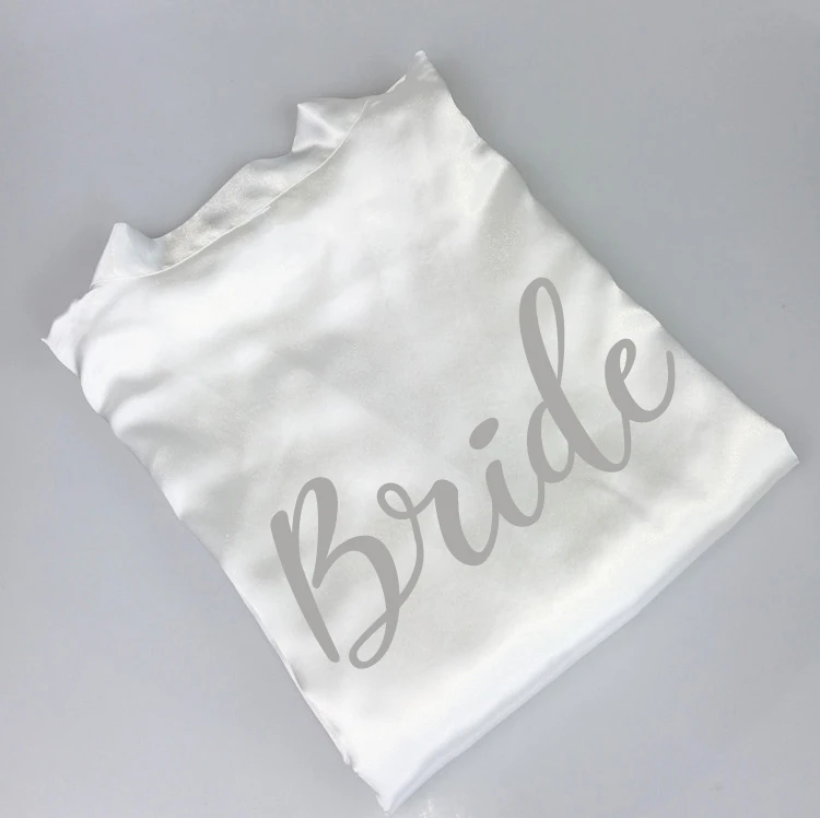 white w bride C& Fung сексуальный Серый Серебряный халат кимоно свадебные пижамы Свадебный халат подружки невесты Матрона невесты сестры матери невесты халаты - Цвет: white w bride