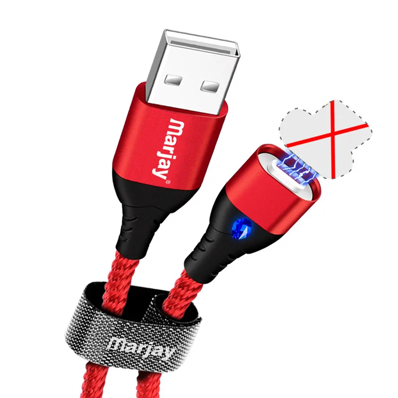 Only Red Cable Marjay Магнитный Micro USB кабель 3A Быстрая зарядка Microusb зарядное устройство шнур для samsung S7 Xiaomi Redmi планшет Android, телефон Micro - Цвет: Only Red Cable