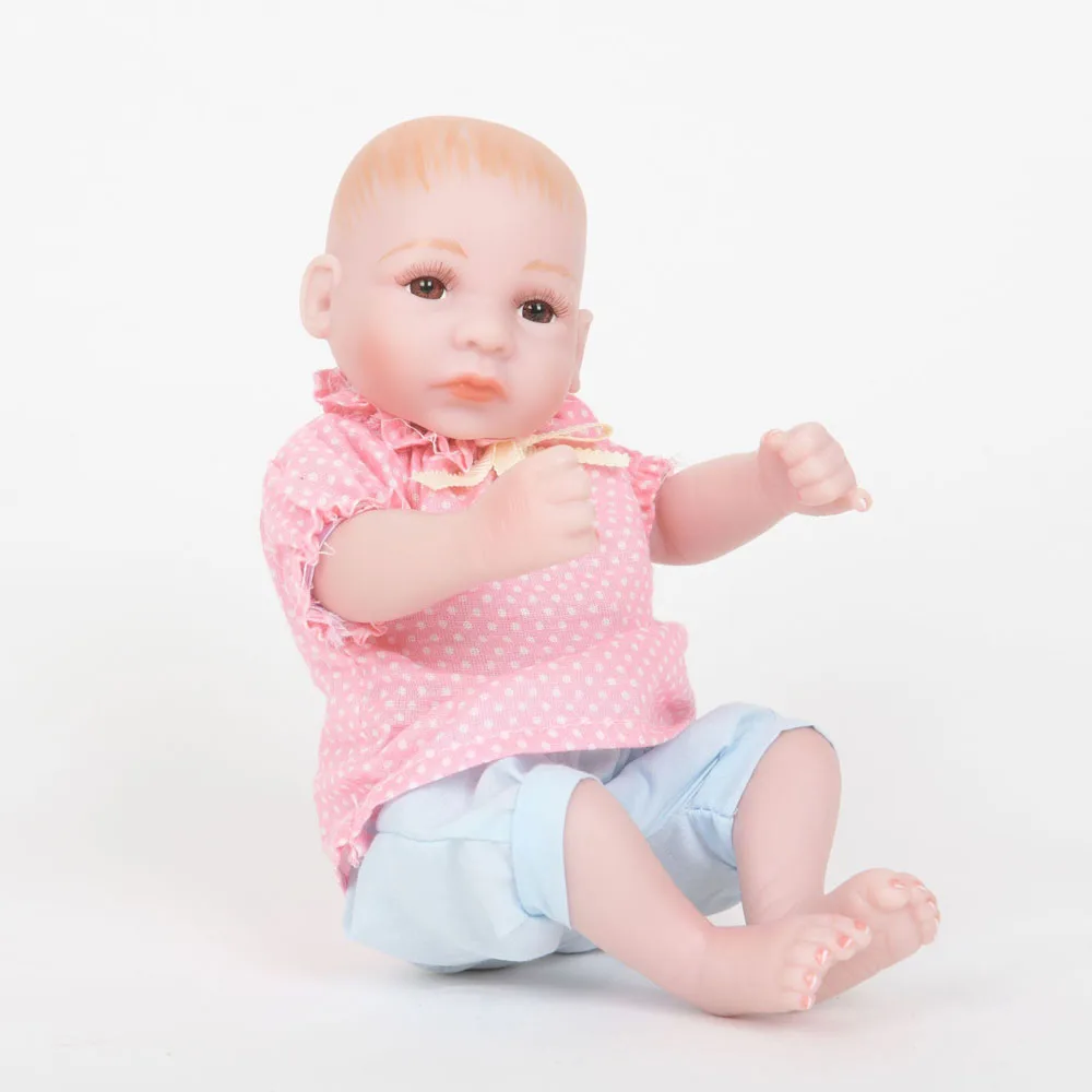 LEOOFU 28 см 11 дюймов Мини bebe Кукла реборн для детей силикона reborn жив Младенцы