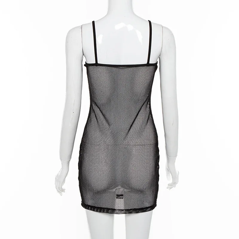 Meyoung пикантные летние белые вечерние платье Для женщин облегающее из сетчатого