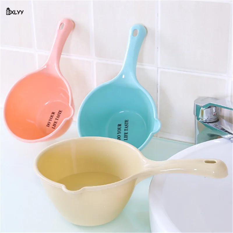 BXLYY 3 цвета кухня с длинной ручкой ложка для воды пластик утолщенный водный ковш Детская ванна кухонные аксессуары Водный ковш s