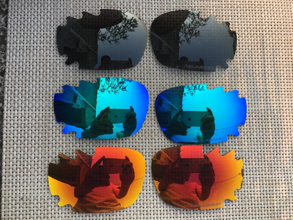 3 Pairs Black &amp ice blue Fire Red Polarized Replacement Lenses Lens for Jawbone vented Sunglasses | Аксессуары для одежды