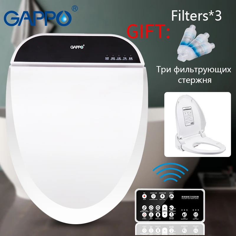 GAPPO сиденье для унитаза умное биде удлиненное покрытие Теплое Чистое сухое