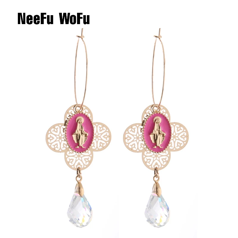 Полимерная серьга NeeFu WoFu серьги-подвески из натурального камня модные большие