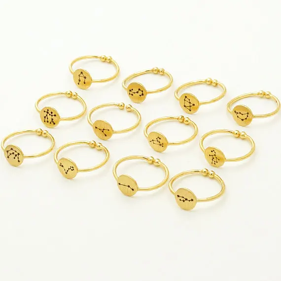 Регулируемое Открытое кольцо ювелирные изделия 12 знаков зодиака зодиакальные