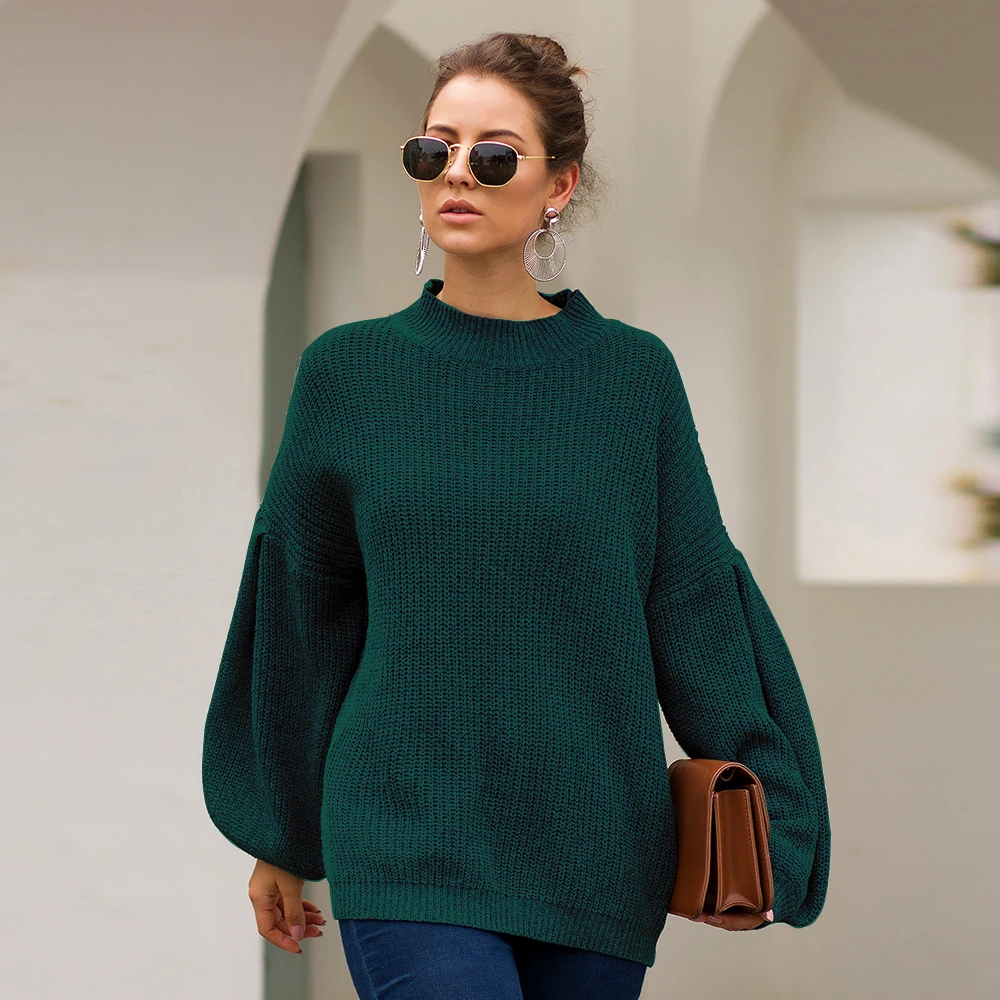 Женский вязаный свитер пуловер с длинным рукавом Зимний для женщин водолазка