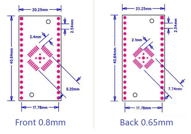 10 шт. QFN32 QFP32 до DIP32 плата SMD адаптер для DIP 0 8 мм/0 65 мм штырьковый шаг|adapter|adapter dipadapter